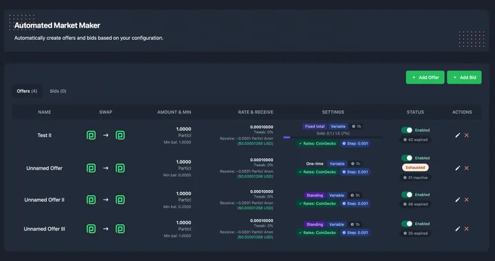 Improved AMM GUI