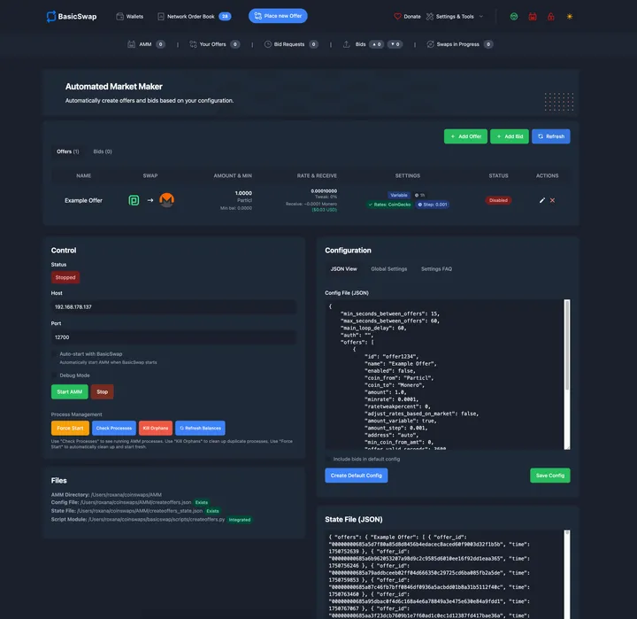 AMM Main Screen