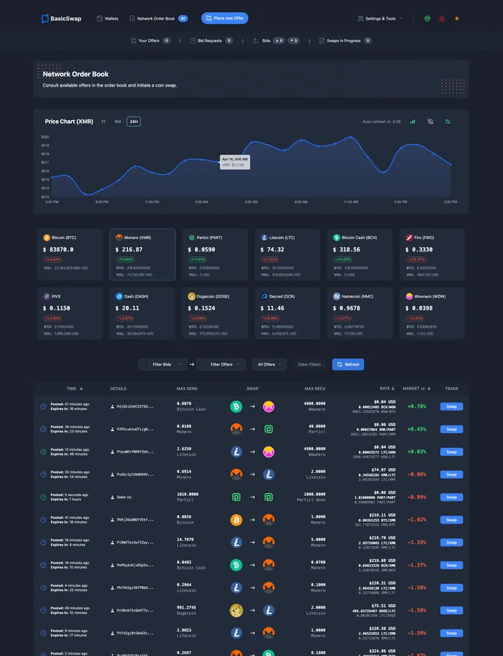 BasicSwap Update Screenshot 1